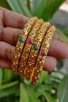Multicolor Stone Bangles Set Of 4