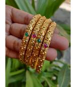Multicolor Stone Bangles Set Of 4