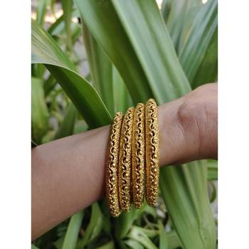 Gold Plated Designer Bangles Set Of 4 1