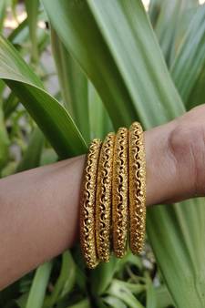 Gold Plated Designer Bangles Set Of 4
