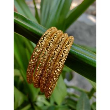Gold Plated Designer Bangles Set Of 4 5