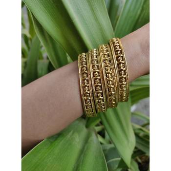 Gold Plated Designer Bangles Set Of 4 4
