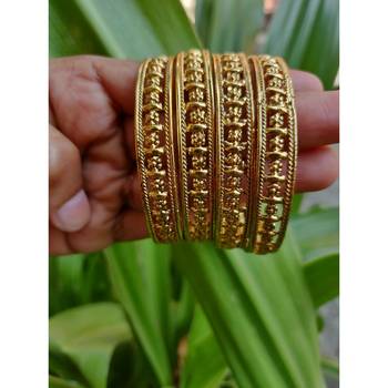 Gold Plated Designer Bangles Set Of 4 1