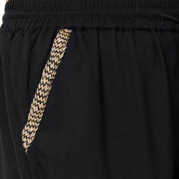 Black Rayon Twill Fabric Solid Relaxed Fit Wrap Pant For Women's 5