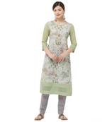 Lime embroidered polyester
 kurtas-and-kurtis
