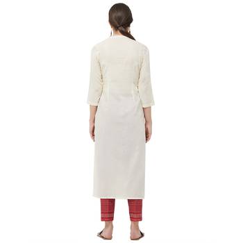 Beige embroidered polyester kurtas-and-kurtis 3