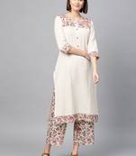 Women's Off white Digital Straight Flex Kurta