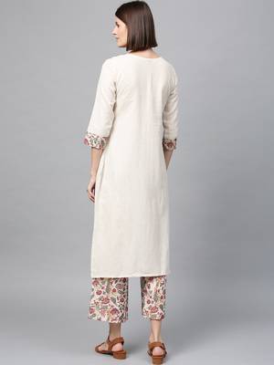 Women's Off white Digital Straight Flex Kurta 3