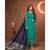 Teal & Navy Blue Cotton Jam Silk Women's Salwar Suit With Banarasi Dupatta