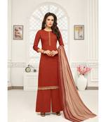 Brown Cotton Jam Silk Women's Salwar Suit