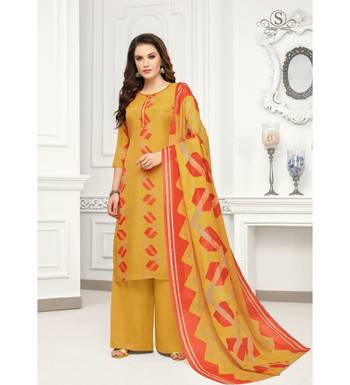 Mustard Cotton Jam Silk Women's Salwar Suit 1