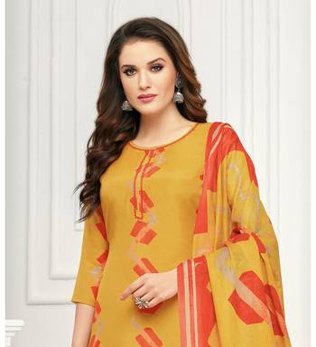 Mustard Cotton Jam Silk Women's Salwar Suit 3