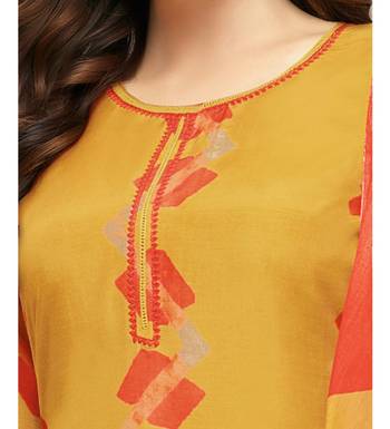 Mustard Cotton Jam Silk Women's Salwar Suit 6
