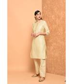 Off White Angrakha Kurta With Palazzo