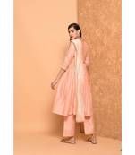 Peach Anarkali Long Kurta With Pallazo Pant