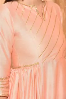 Peach Anarkali Long Kurta With Pallazo Pant