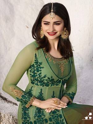 Light Green Multicolor Party Wear Designer Anarkali Suit 2