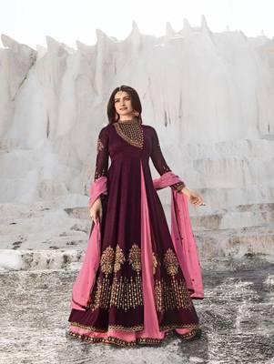 Purple Party Wear Designer Anarkali Suit 1
