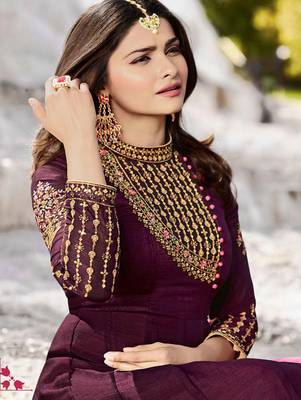 Purple Party Wear Designer Anarkali Suit 2