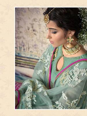 Soft Cyan Party Wear Designer Suit 2