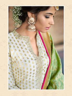 White Party Wear Designer Suit 2