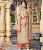 Tan Color Party Wear Designer Suit