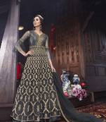 Grey Designer Net Anarkali Suit 