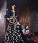 Dark Blue Designer Net Anarkali Suit 