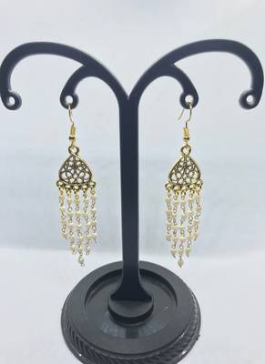 Gold crystal earrings 1