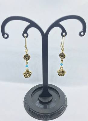Gold crystal earrings 1