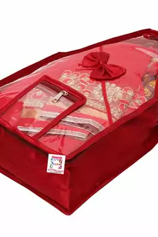Atorakushon    Satin Blouse Cover Clothes Storage Bag Wardrobe Garments Organiser  {maroon} pack of 6