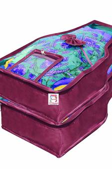 Atorakushon    Satin Blouse Cover Clothes Storage Bag Wardrobe Garments Organiser {Purple} pack of 2