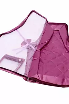 Atorakushon    Satin Blouse Cover Clothes Storage Bag Wardrobe Garments Organiser {Purple} pack of 2