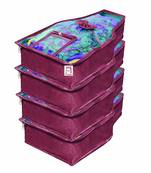 Atorakushon    Satin Blouse Cover Clothes Storage Bag Wardrobe Garments Organiser  {Purple} pack of4