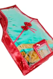 Atorakushon    Satin Blouse Cover Clothes Storage Bag Wardrobe Garments Organiser {maroon} pack of 2