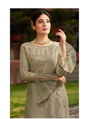 Light Brown Party Wear Designer Straight Suit  2