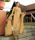 Light Yellow Party Wear Designer Straight Suit 