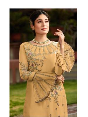 Light Yellow Party Wear Designer Straight Suit  2