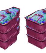 Atorakushon    Satin Blouse Cover Clothes Storage Bag Wardrobe Garments Organiser  {Purple} pack of 6