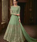 Light Green Wedding Wear Anarkali Suit 