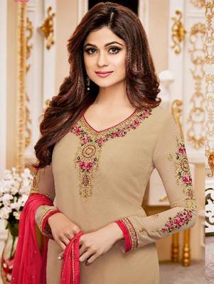 Light Brown Wedding Wear Designer Straight Suit  2