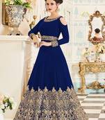 Blue Wedding Wear Designer Anarkali Suit 