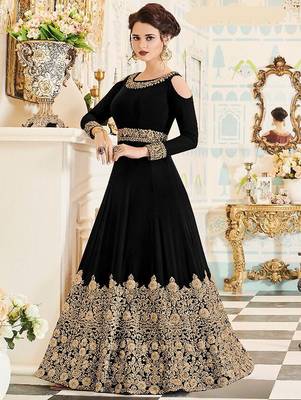 Black Wedding Wear Designer Anarkali Suit  1