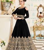 Black Wedding Wear Designer Anarkali Suit 