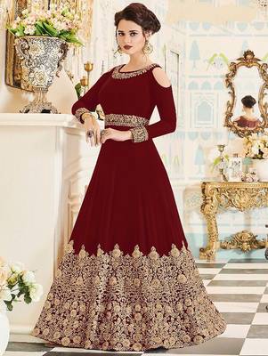 Red Wedding Wear Designer Anarkali Suit  1
