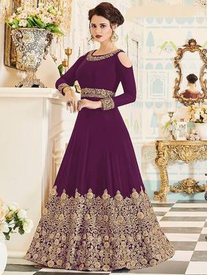 Purple Wedding Wear Designer Anarkali Suit  1