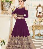 Purple Wedding Wear Designer Anarkali Suit 