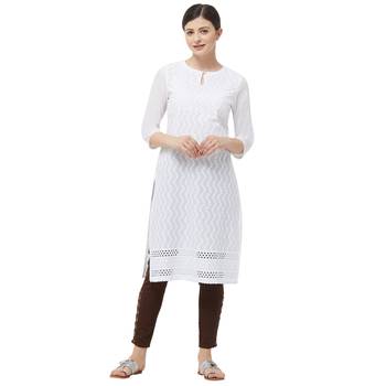 White embroidered cotton kurtas-and-kurtis 1