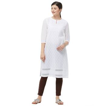 White embroidered cotton kurtas-and-kurtis 4