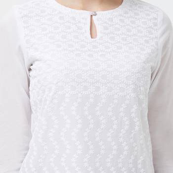 White embroidered cotton kurtas-and-kurtis 5